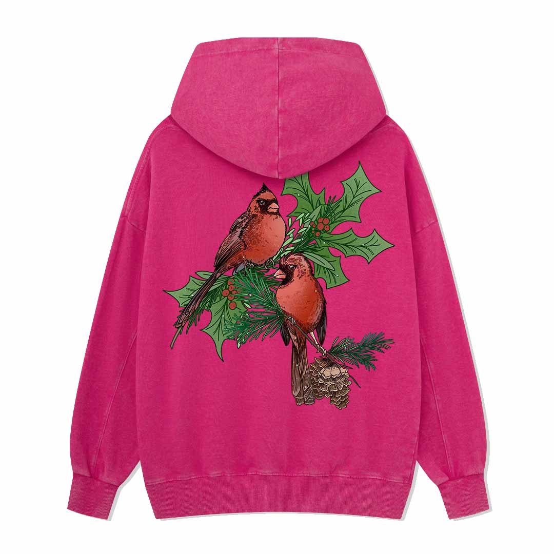 Christmas Cardinal Washed Hoodie