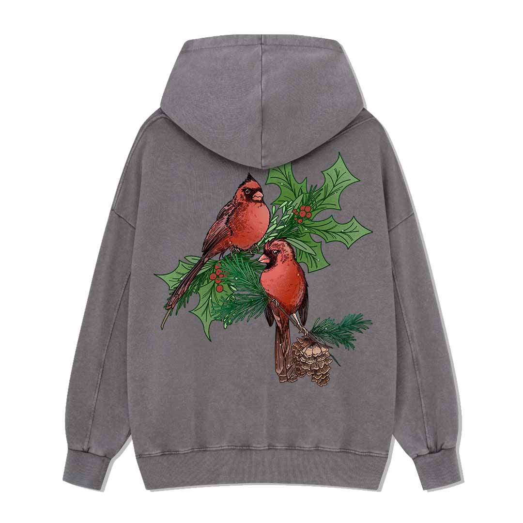 Christmas Cardinal Washed Hoodie