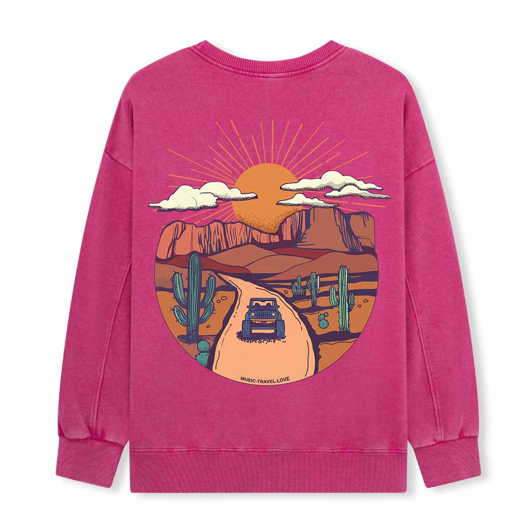 Go Hiking With Music Washed Sweatshirt