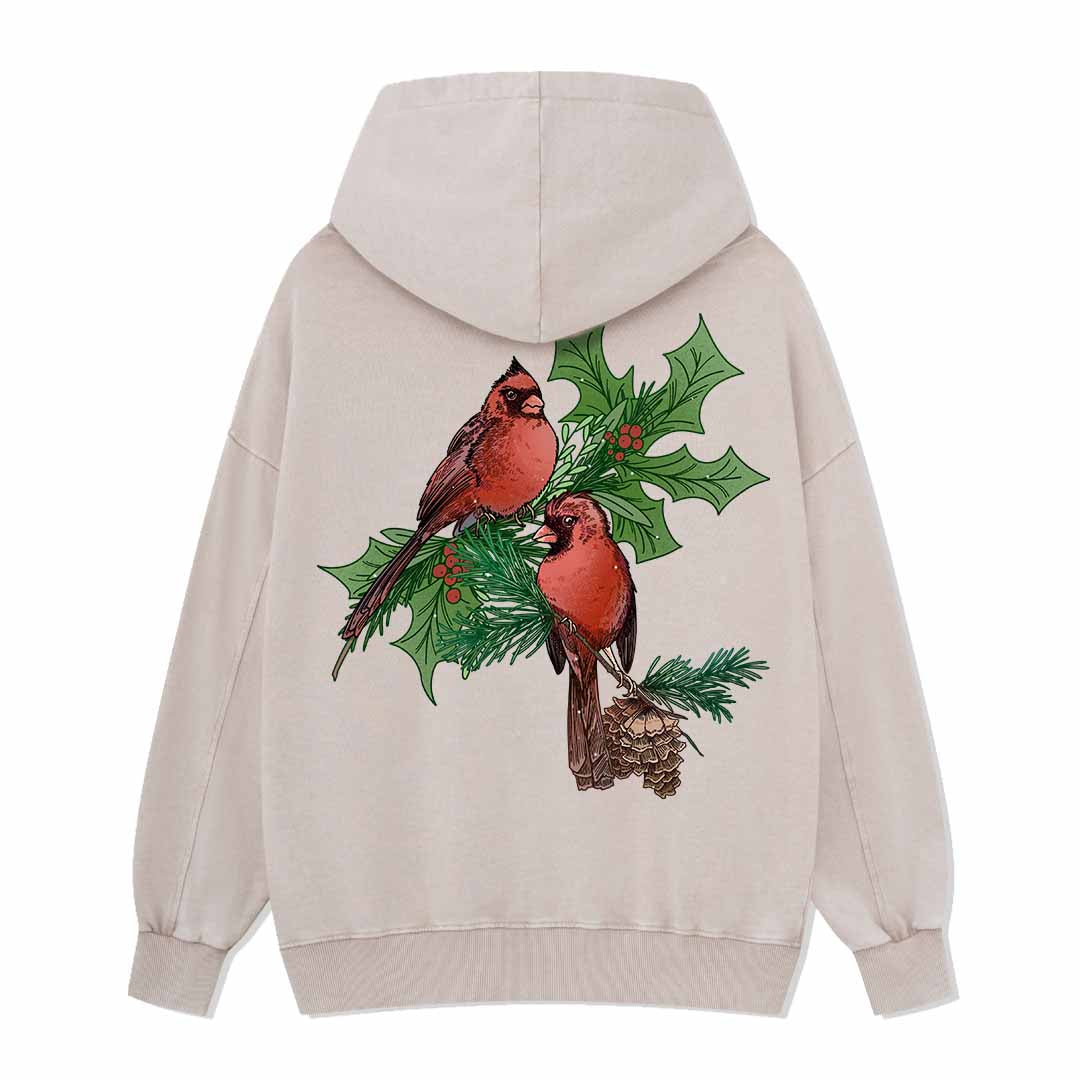 Christmas Cardinal Washed Hoodie