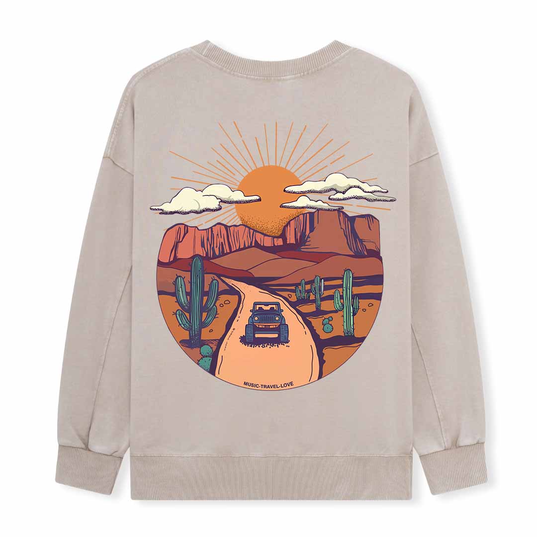 Go Hiking With Music Washed Sweatshirt