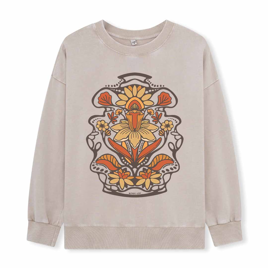 Spring Flower Washed Sweatshirt