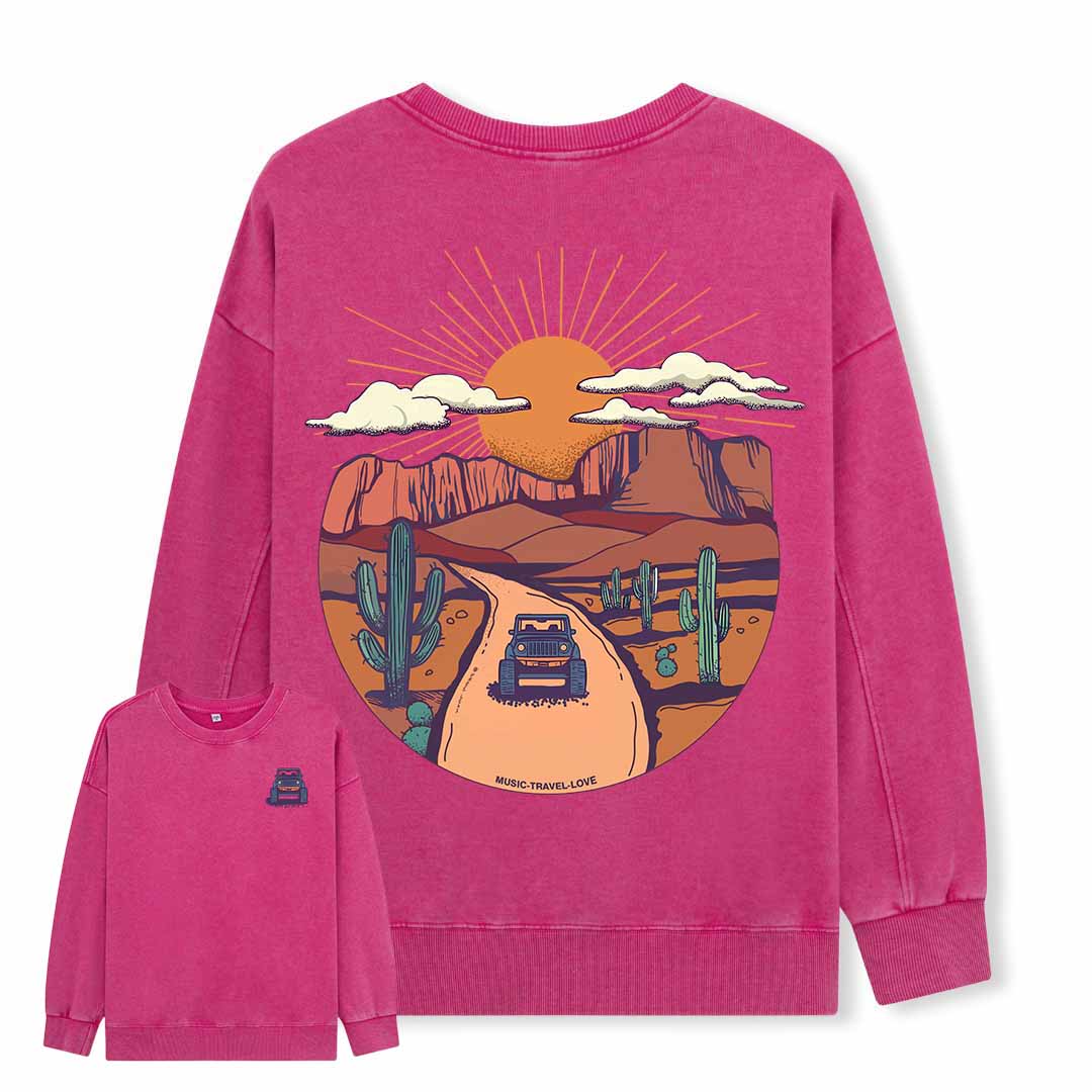 Go Hiking With Music Washed Sweatshirt