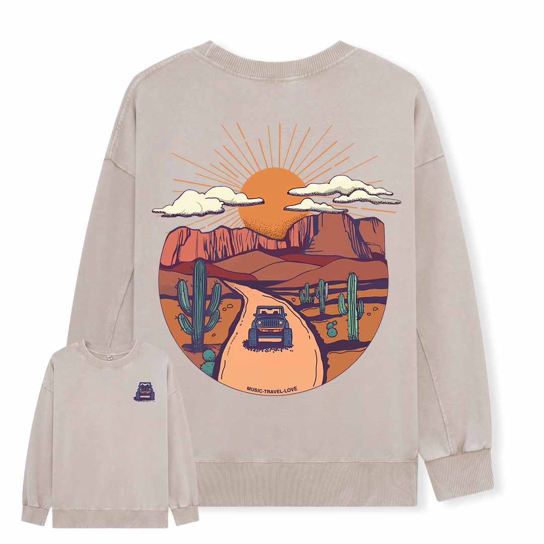 Go Hiking With Music Washed Sweatshirt