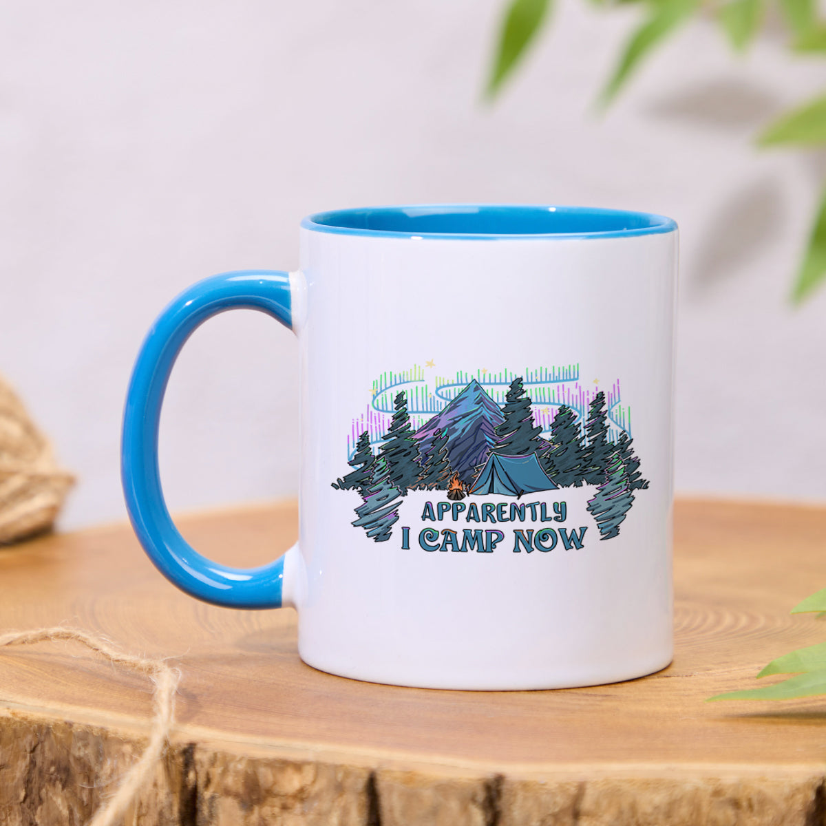 Freeleaf I Camping Now Colorful Ceramic Mug