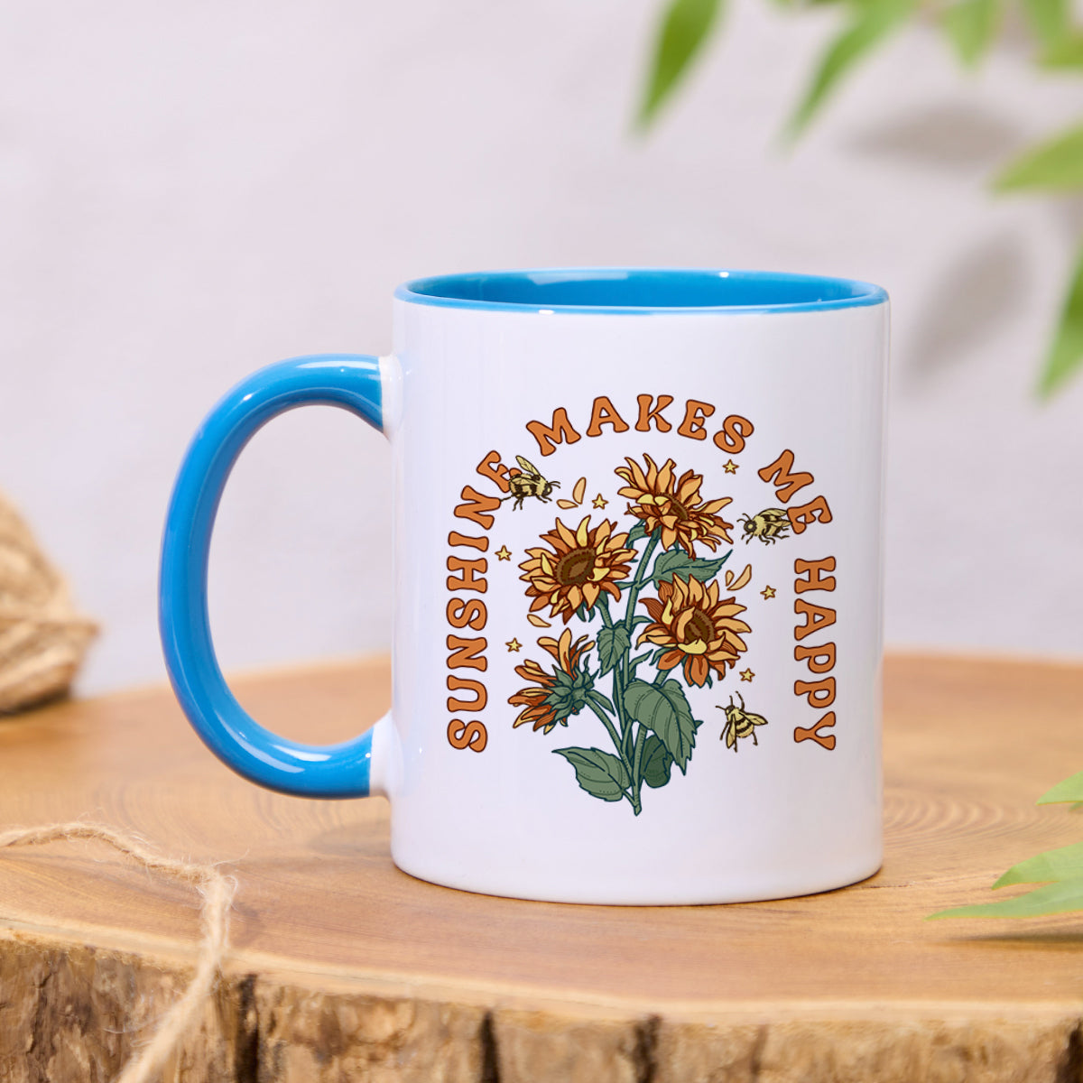 Freeleaf Sunshine Makes Me Happy Colorful Ceramic Mug
