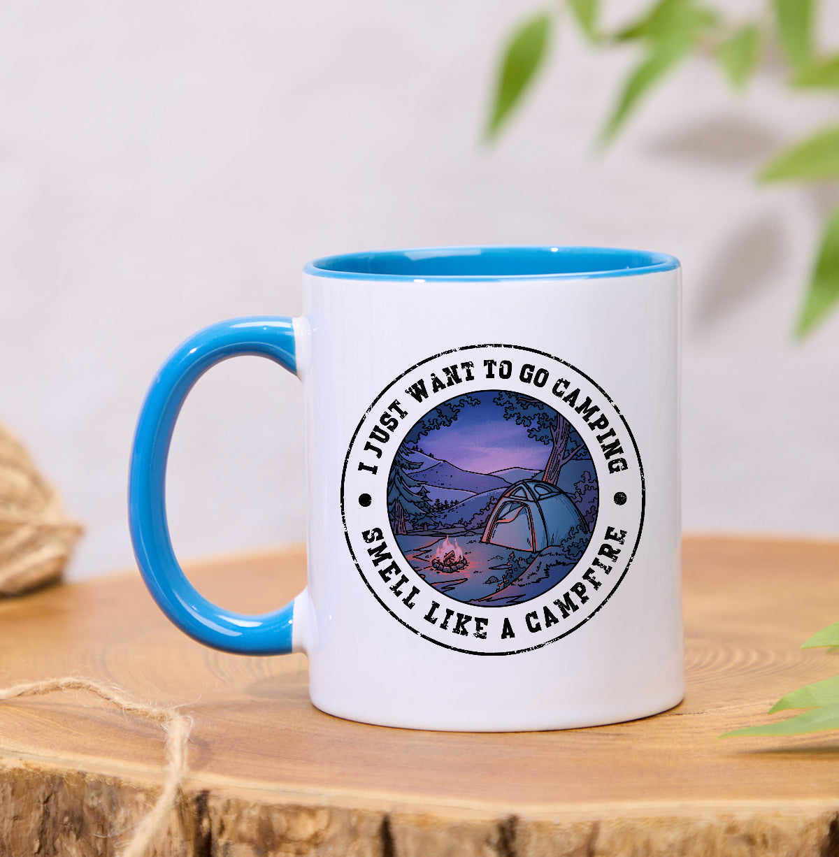 Freeleaf Just Want To Go Camping Colorful Ceramic Mug