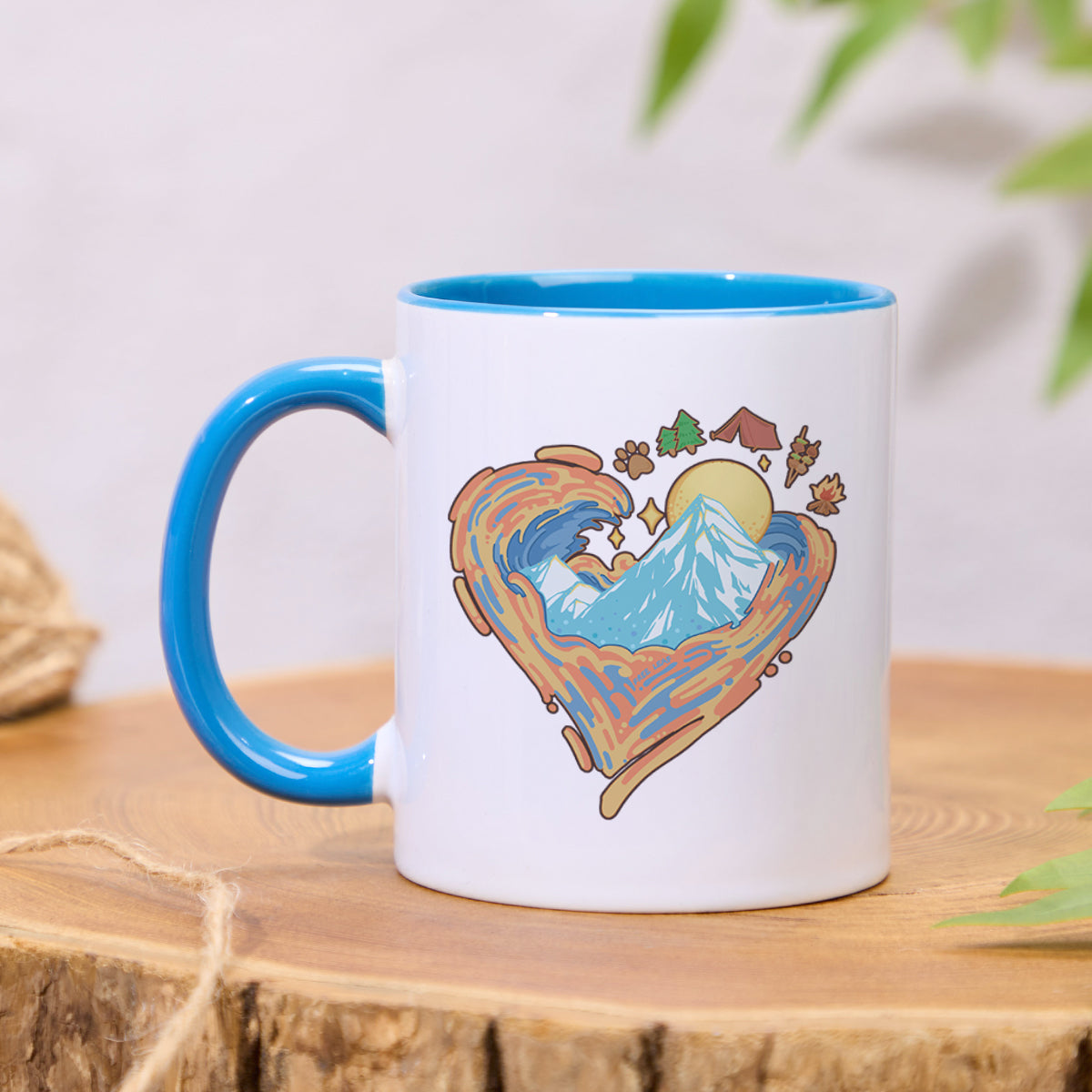 Freeleaf Heart of Wilderness Camping Colorful Ceramic Mug