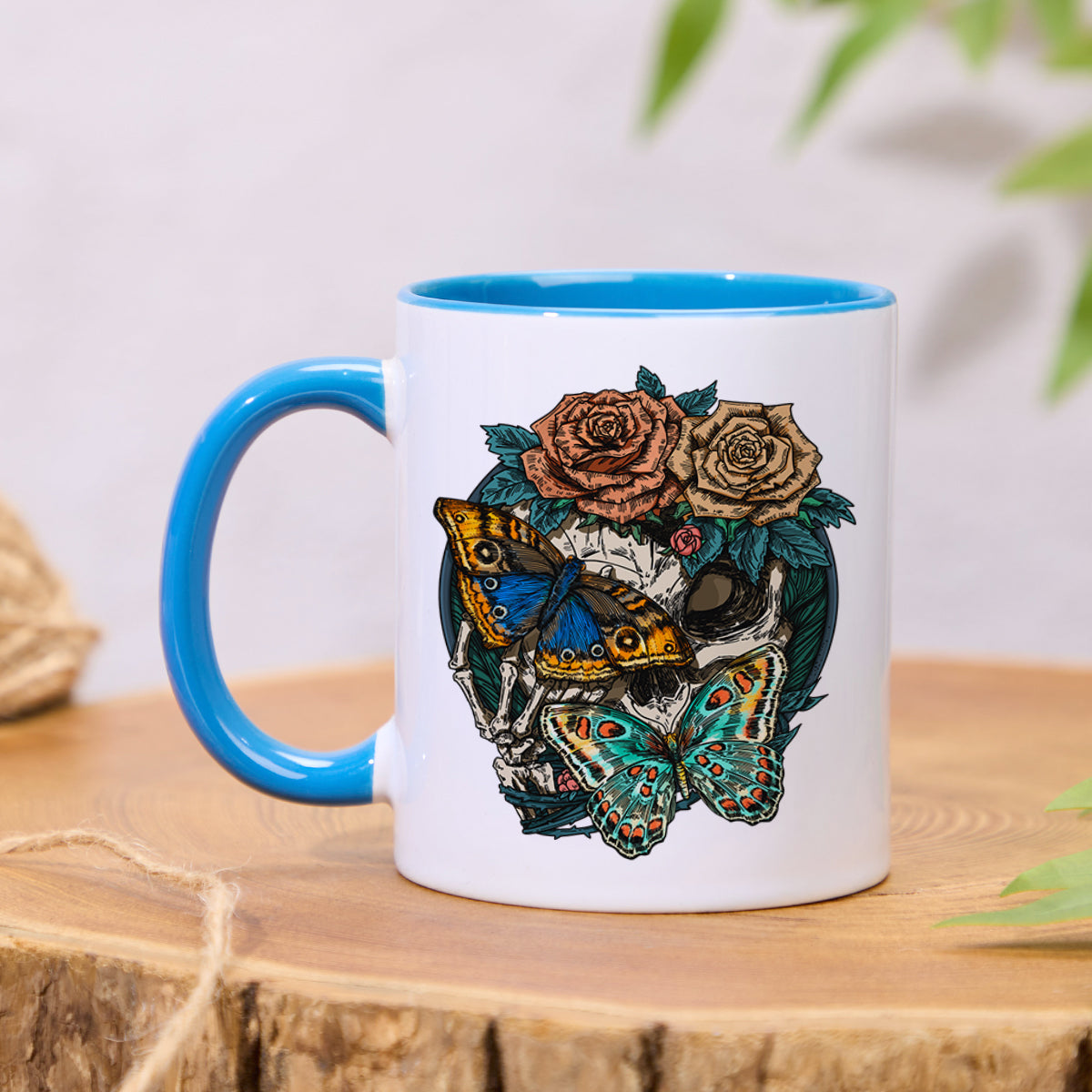 FreeleafFloral Skull Colorful Ceramic Mug