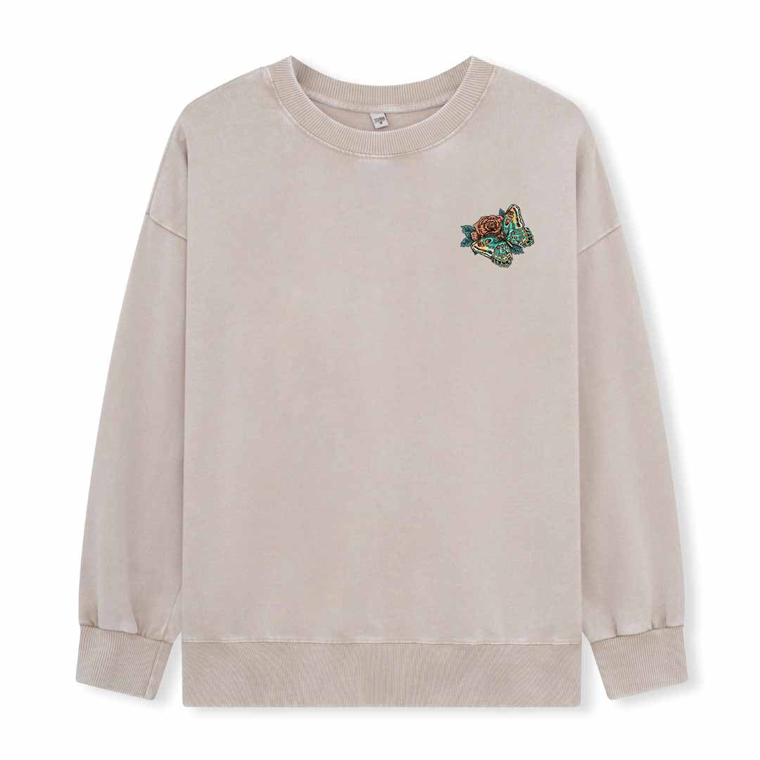 Floral Skull Washed Sweatshirt