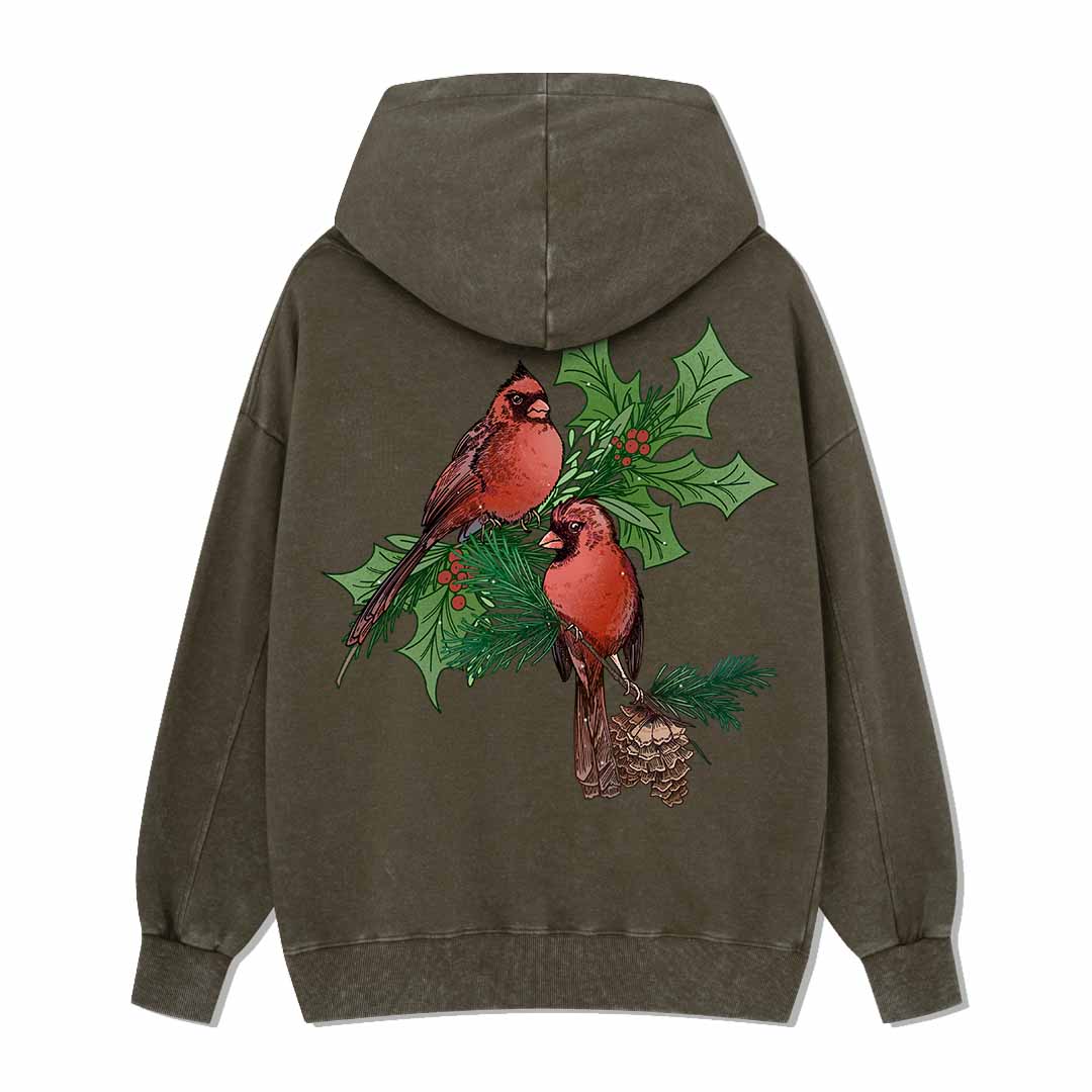 Christmas Cardinal Washed Hoodie