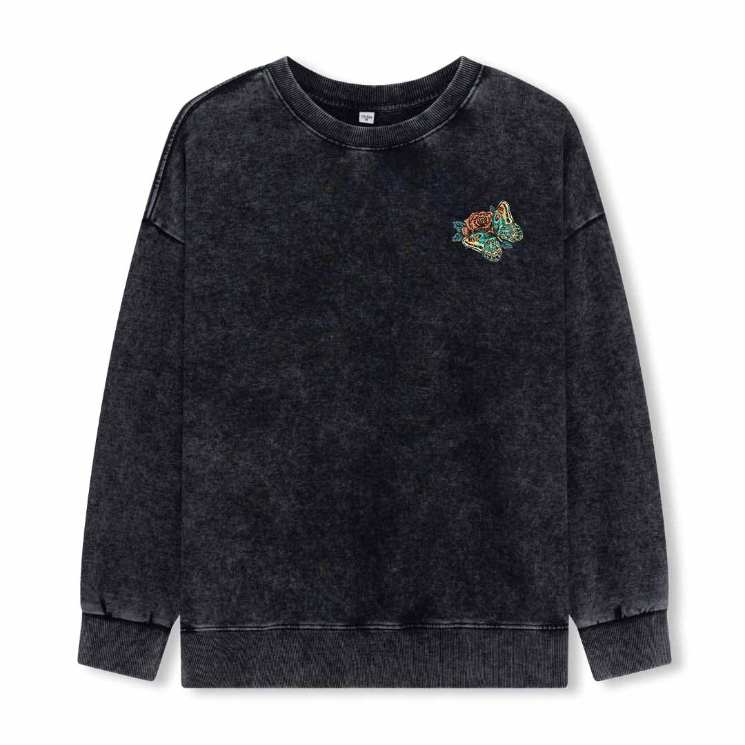 Floral Skull Washed Sweatshirt