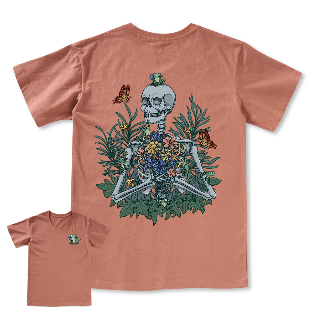 Freeleaf Rebirth in Bloom Unisex Nature Inspired V-neck Tee