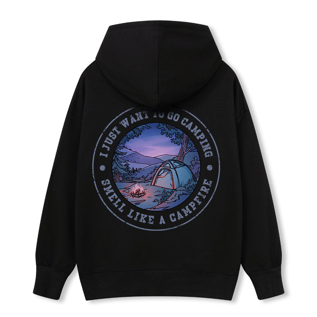 Just Want To Go Camping Back-Printed Hoodie