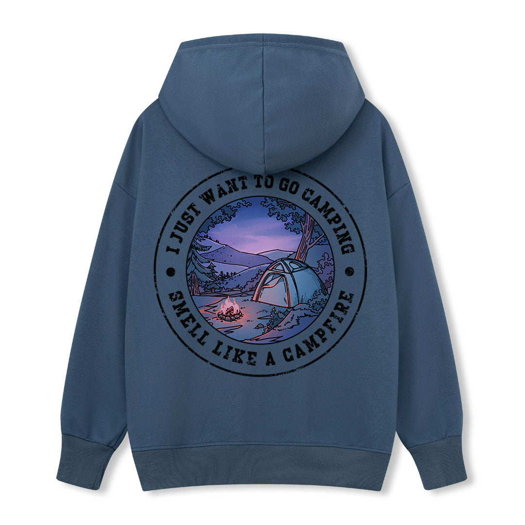 Just Want To Go Camping Back-Printed Hoodie