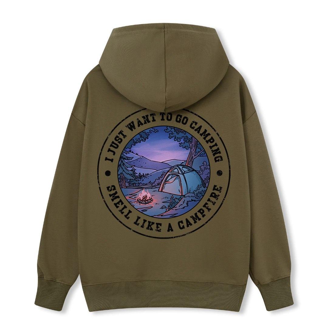 Just Want To Go Camping Back-Printed Hoodie
