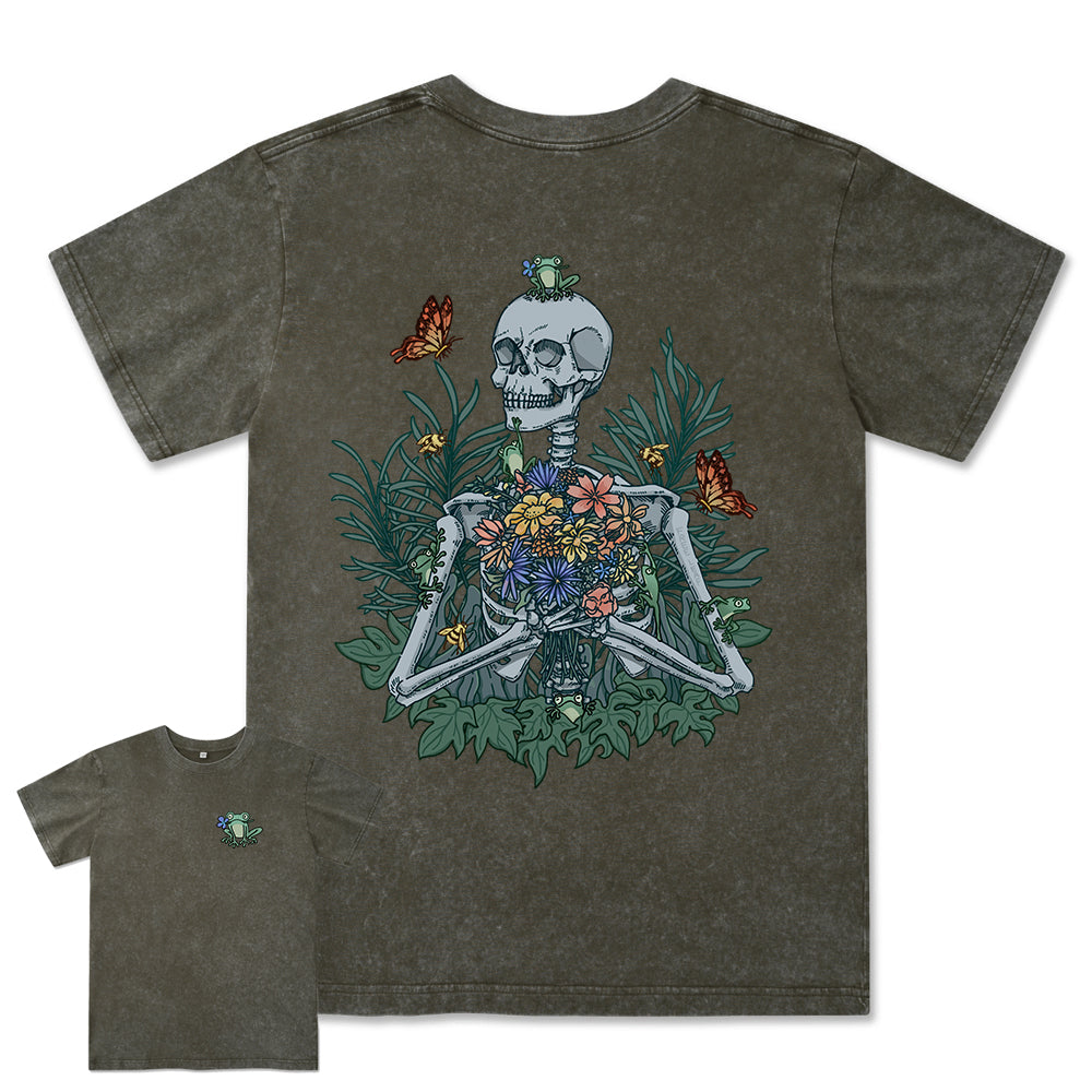 Freeleaf Rebirth in Bloom Unisex Nature Inspired Washed Tee