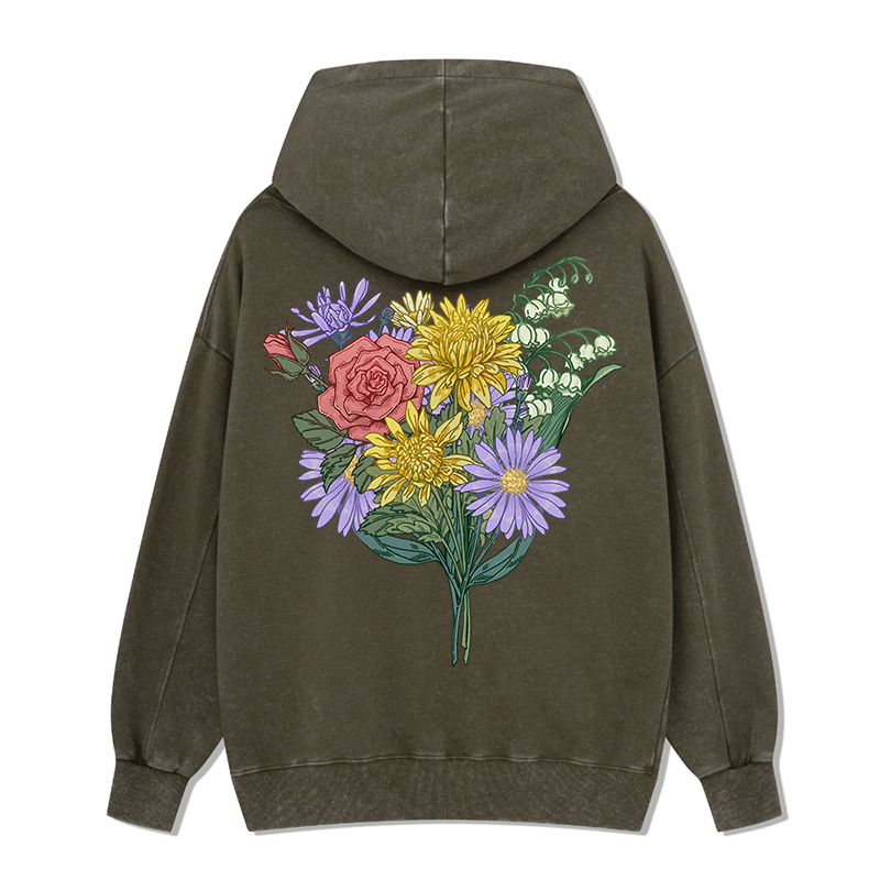 Freeleaf Symphony of Flowers Unisex Nature Inspired Hoodie
