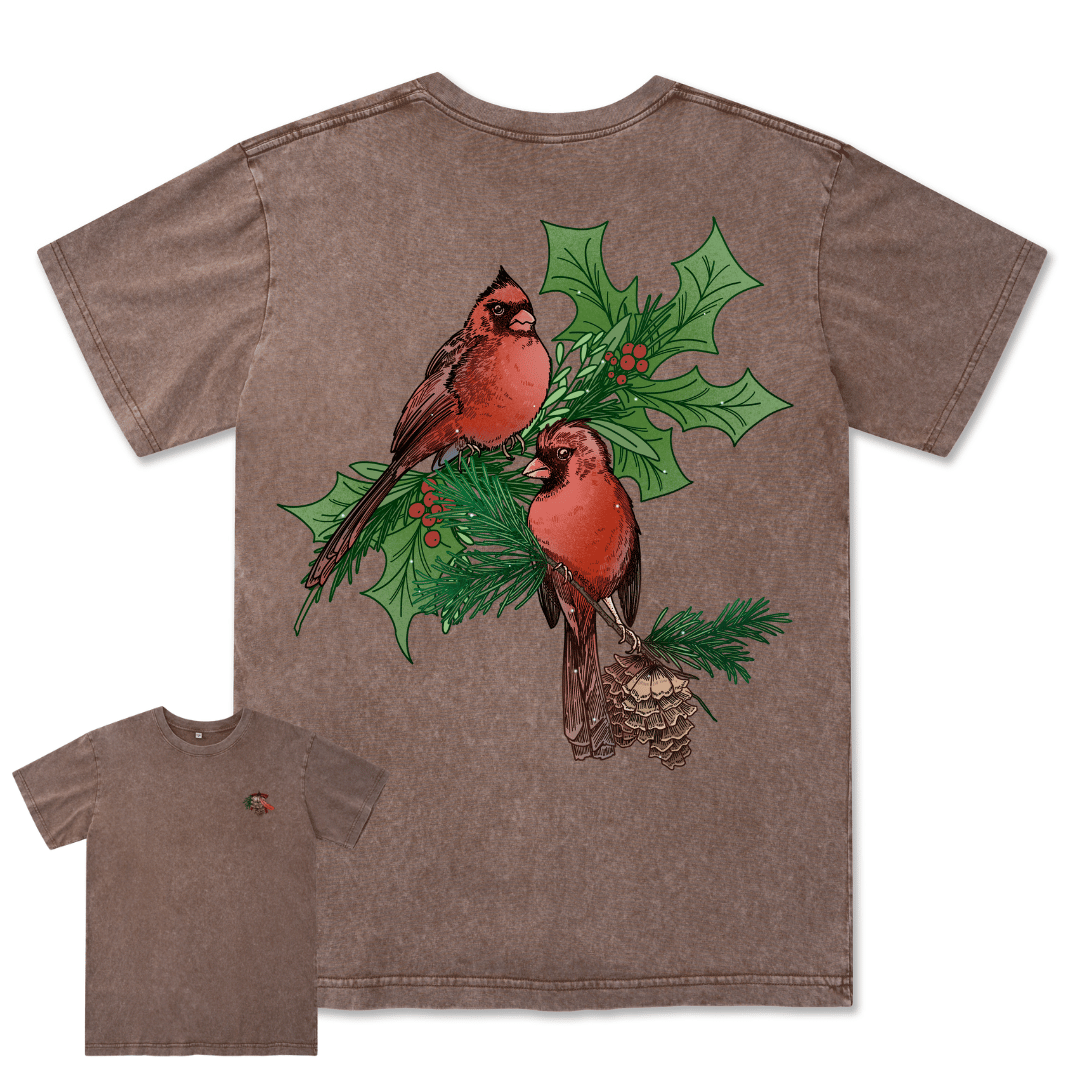 Christmas Cardinal Washed Tee