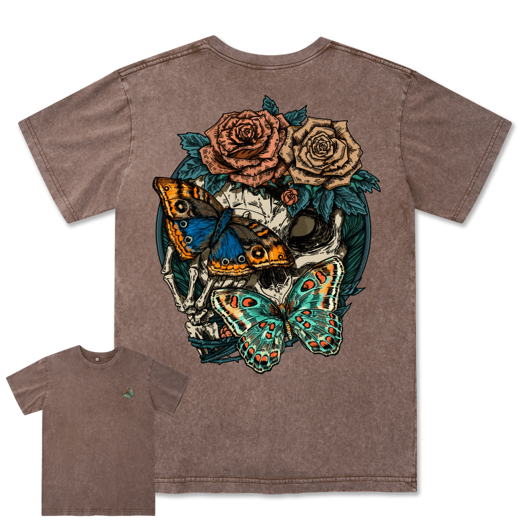 Floral Skull Washed Tee