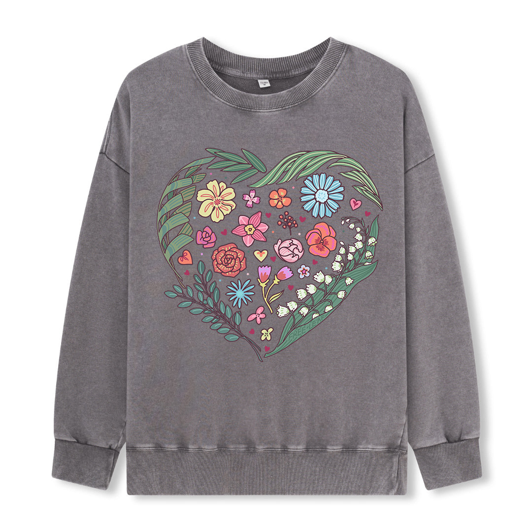 Freeleaf Love's Symphony Nature Inspired Unisex Washed Sweatshirt