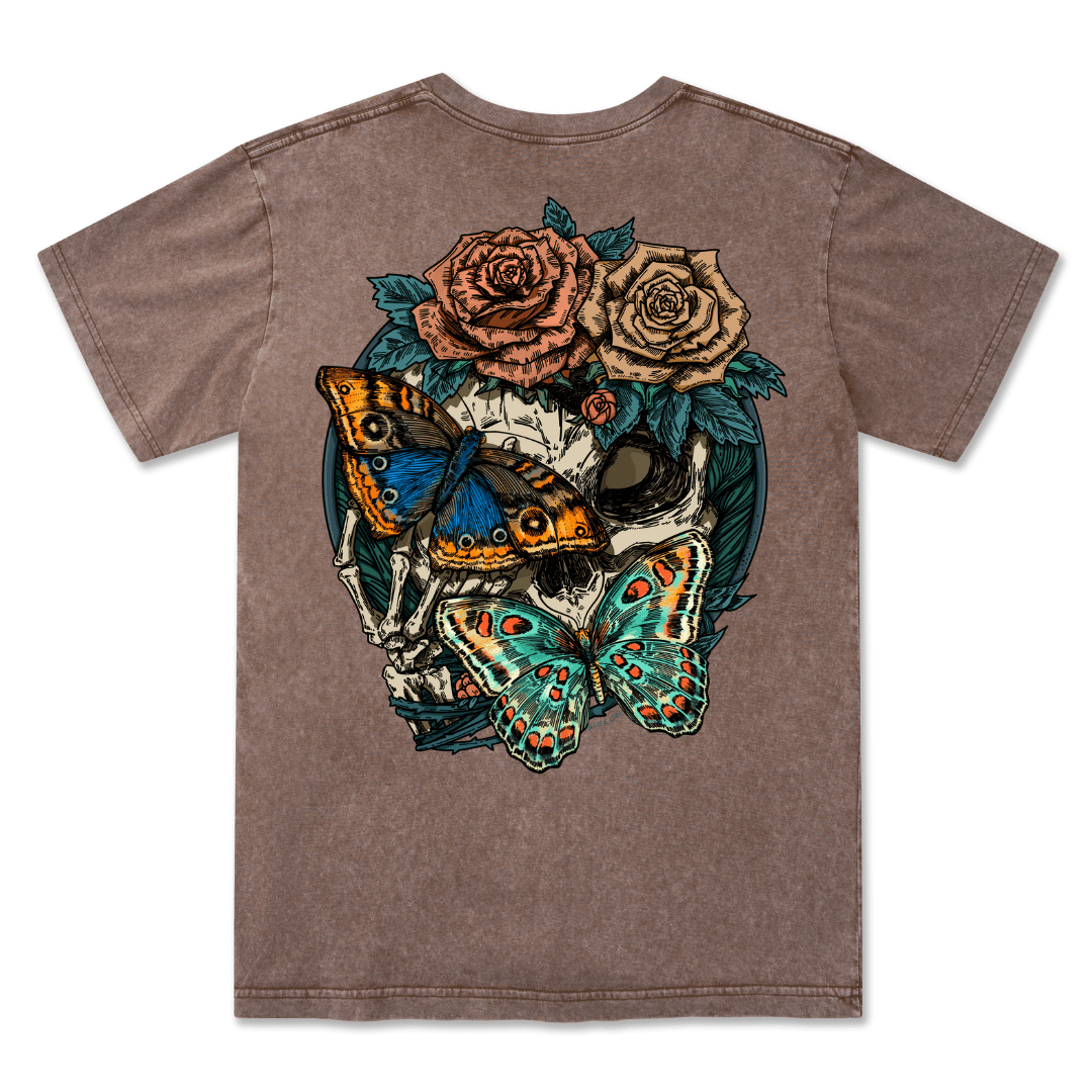 Floral Skull Washed Tee