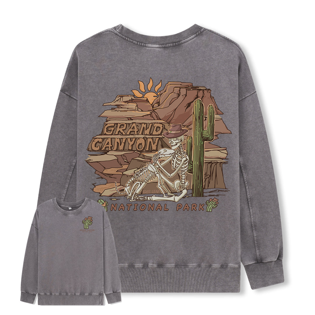 Freeleaf Grand Canyon National Park Unisex Nature Inspired Washed Sweatshirt