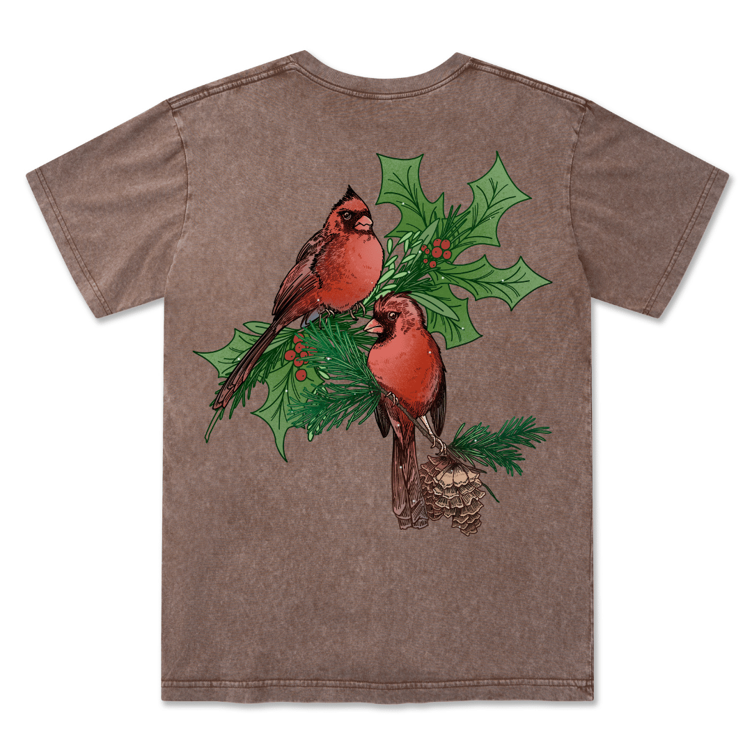Christmas Cardinal Washed Tee