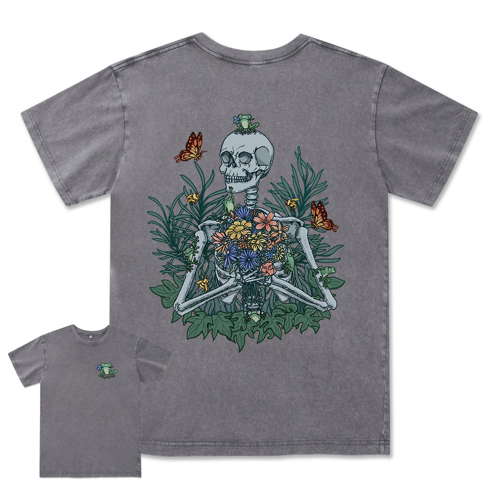 Freeleaf Rebirth in Bloom Unisex Nature Inspired Washed Tee