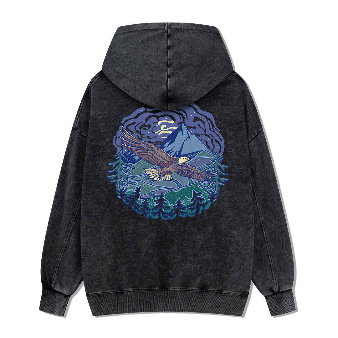 Yellowstone National Park Back-printed Washed Hoodie