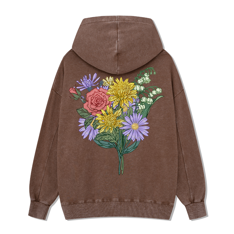 Freeleaf Symphony of Flowers Unisex Nature Inspired Hoodie