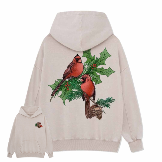 Christmas Cardinal Washed Hoodie