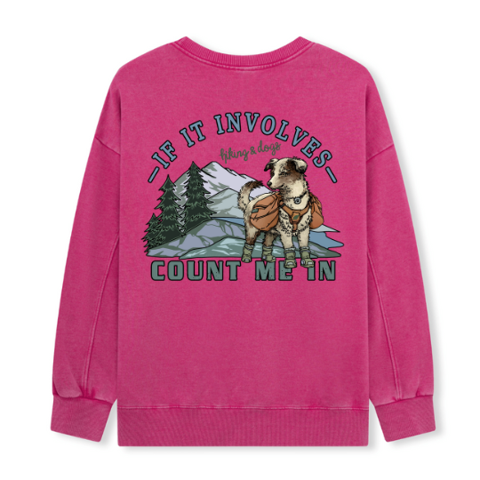 Hiking & Dogs Adventure Washed Sweatshirt