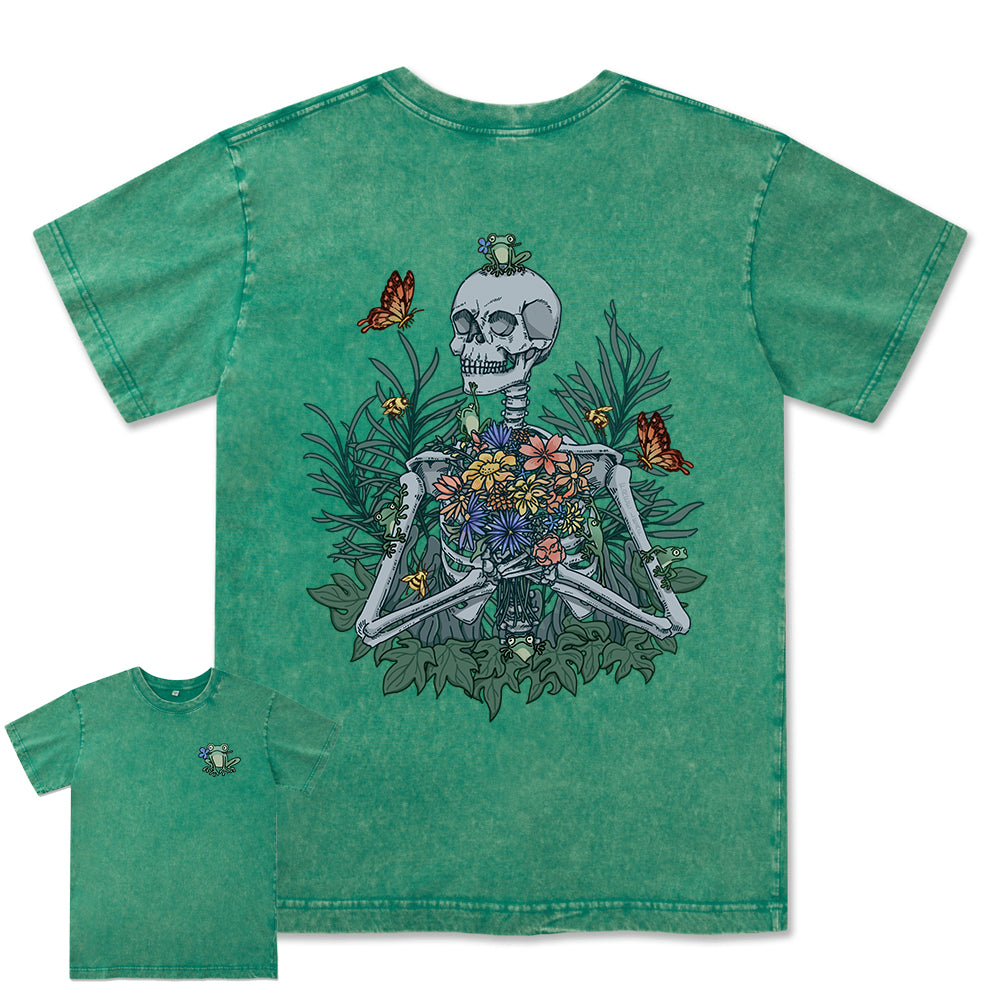 Freeleaf Rebirth in Bloom Unisex Nature Inspired Washed Tee