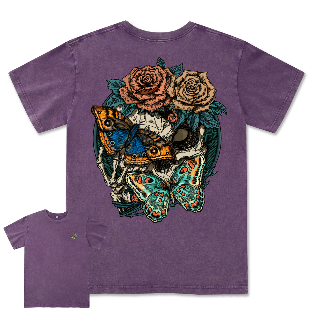 Floral Skull Washed Tee