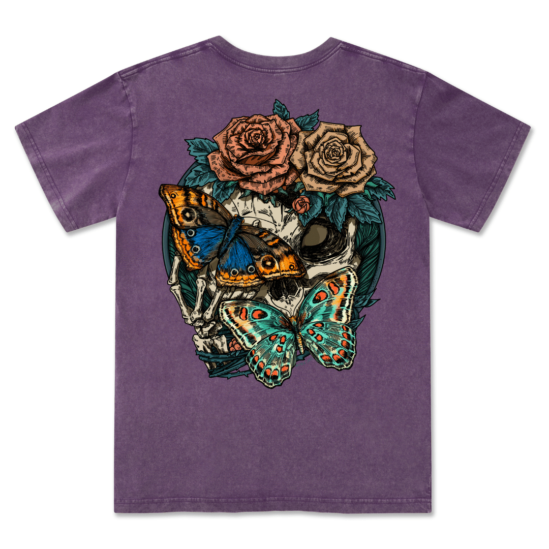 Floral Skull Washed Tee