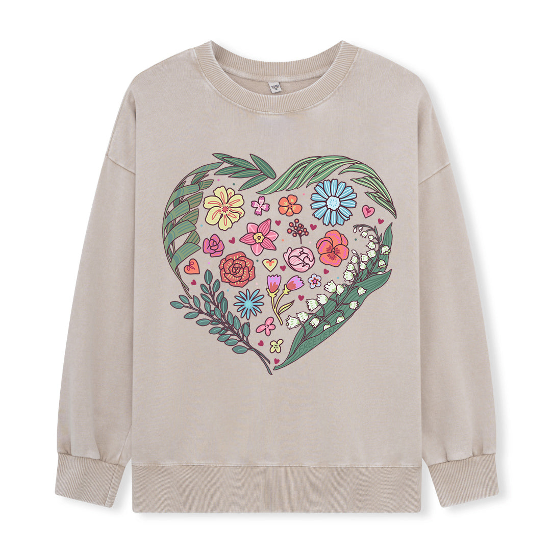 Freeleaf Love's Symphony Nature Inspired Unisex Washed Sweatshirt
