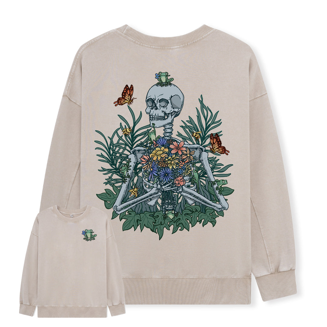 Freeleaf Rebirth in Bloom Unisex Nature Inspired Washed Sweatshirt