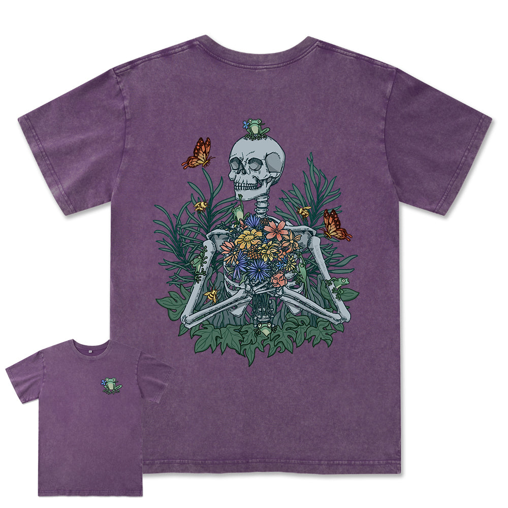 Freeleaf Rebirth in Bloom Unisex Nature Inspired Washed Tee