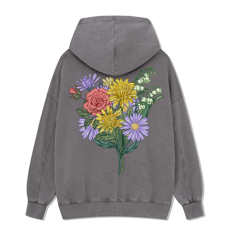 Freeleaf Symphony of Flowers Unisex Nature Inspired Hoodie