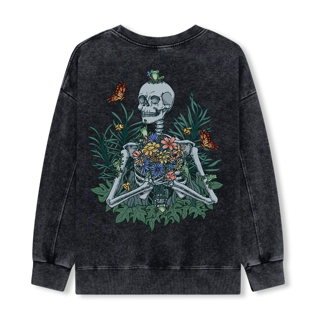 Freeleaf Rebirth in Bloom Unisex Nature Inspired Washed Sweatshirt