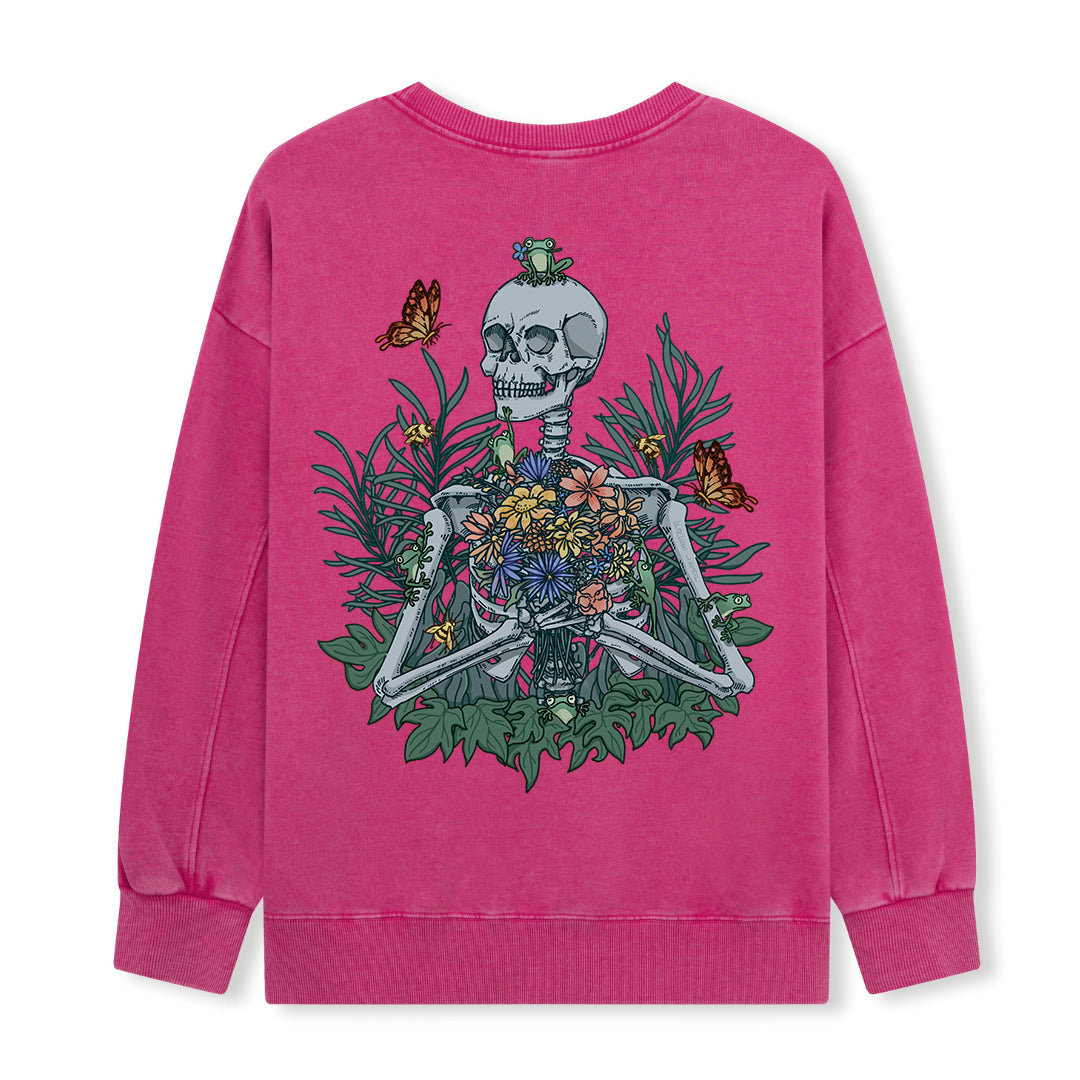 Freeleaf Rebirth in Bloom Unisex Nature Inspired Washed Sweatshirt