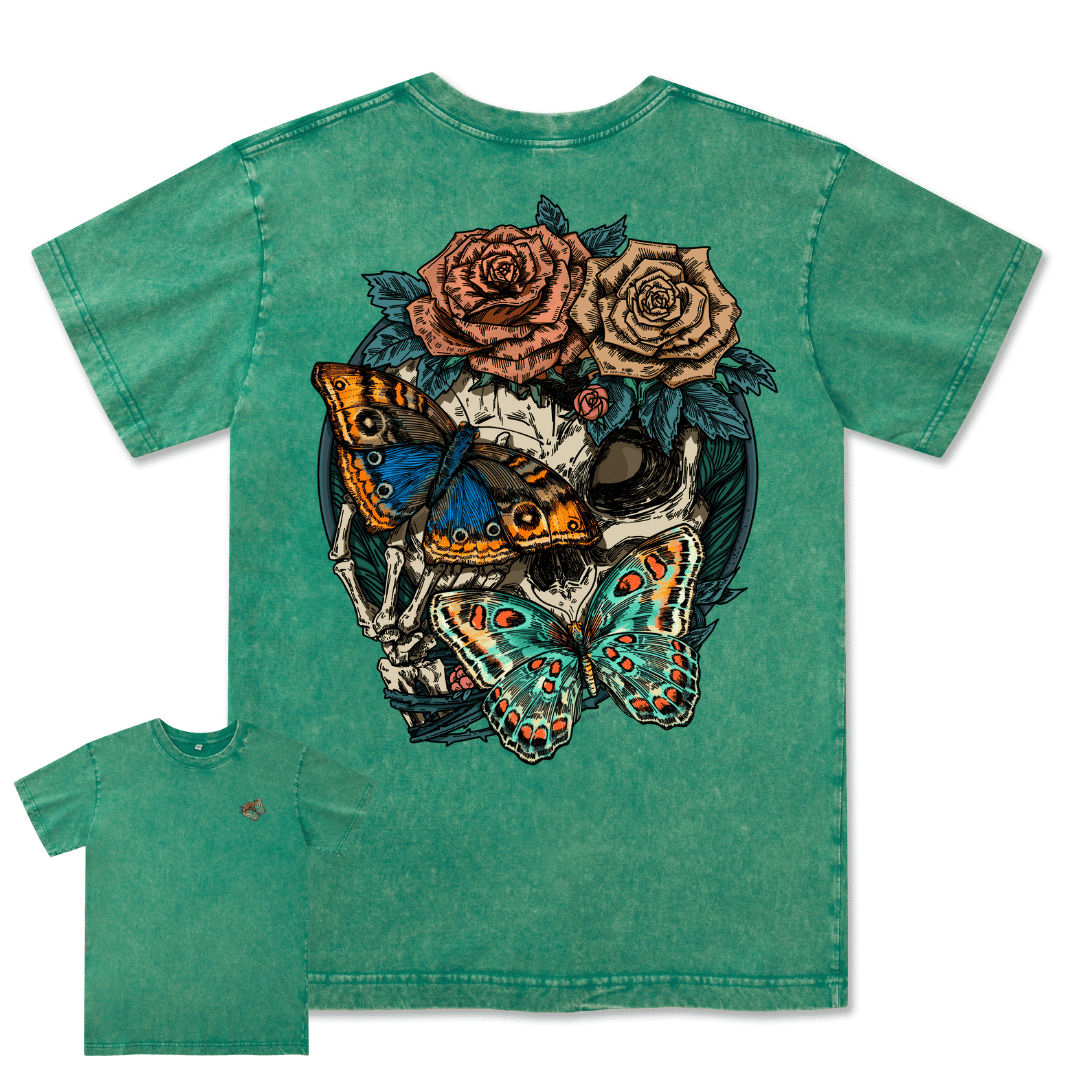 Floral Skull Washed Tee