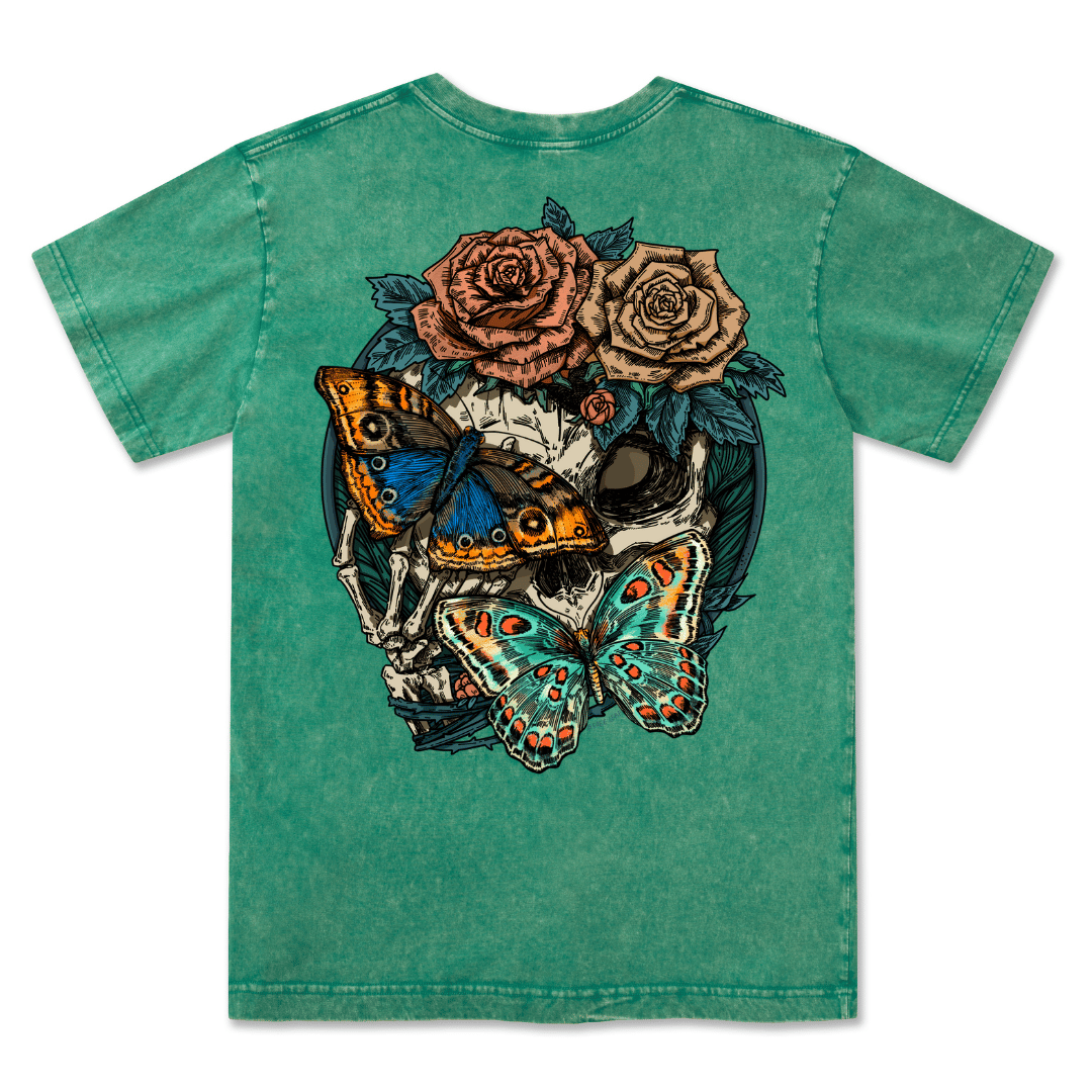 Floral Skull Washed Tee