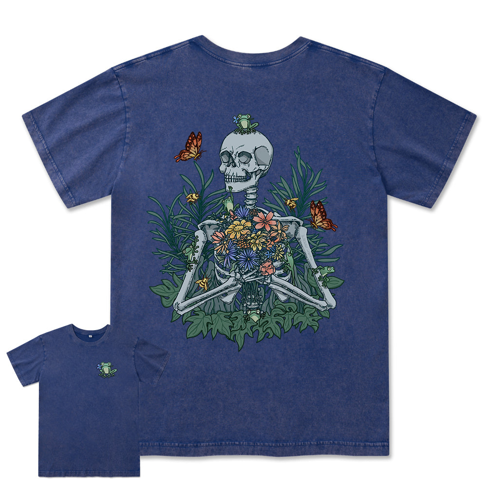 Freeleaf Rebirth in Bloom Unisex Nature Inspired Washed Tee