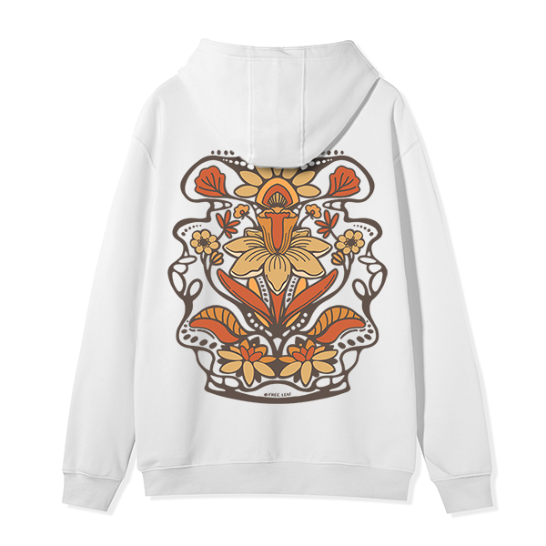 freeleaf-spring-flower-back-printed-unisex-fleece-full-zip-hoodie