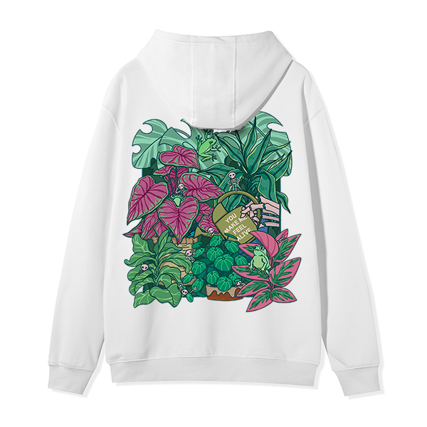 Freeleaf You Make Me Feel Alive Back-printed Unisex Nature Inspired Fleece Full-Zip Hoodie