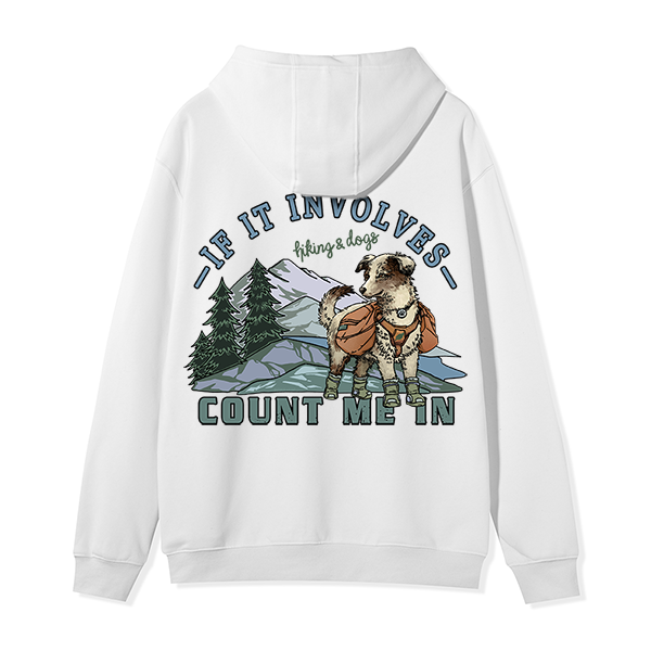 Freeleaf Hiking & Dogs Adventure Unisex Nature Inspired Fleece Full-Zip Hoodie
