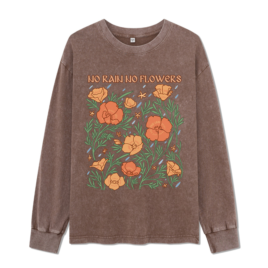 Freeleaf No Rain No Flowers Washed Long Sleeve Top