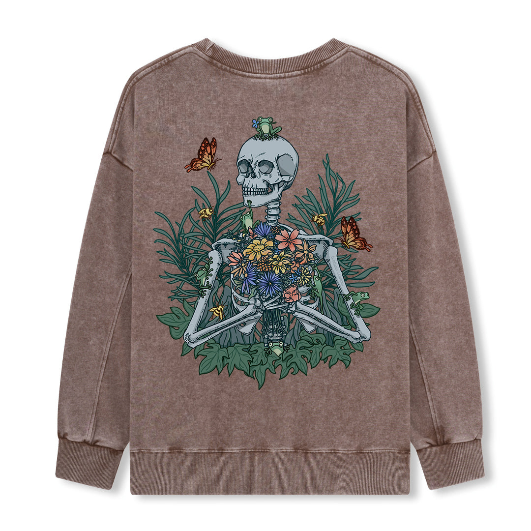 Freeleaf Rebirth in Bloom Unisex Nature Inspired Washed Sweatshirt